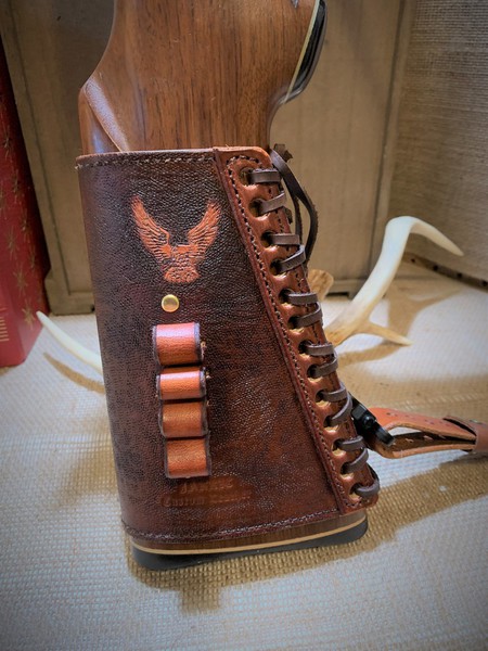 Eagle and Shot Shells Leather Boot Straps